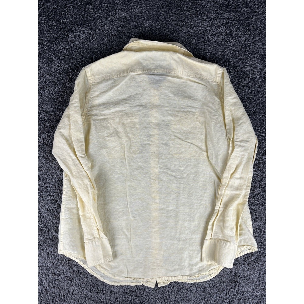 Chaps Classics Women's Long Sleeve Yellow Shirt Size Large 100% Linen Button-up - Picture 5 of 9
